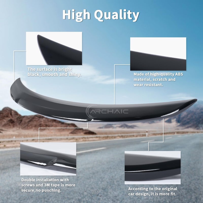 Archaic Rear Trunk Spoiler Wing Lid Compatible for 9th Gen Toyota Camry LE SE XLE XSE 2025 2026,High Kick Duckbill TRD Style,Camry Exterior Accessories,Glossy Black(Rear Spoiler 25-26) - Image 2